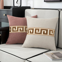 New Chinese-Style Throw Pillow for Sofa, Living Room, Home, Hotel, Guesthouse, Large Headboard Cushion, Backrest Pillow, Lumbar Pillow, Pillowcase