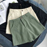 Summer Pure Cotton Basic Style Tooling Shorts - Women's High Waist Slim Korean Student Solid Color All-Match Casual Pants