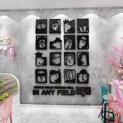 Retro ins style 3D three-dimensional wall stickers dining room background wall rental house renovation coffee shop glass window decoration