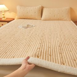 Class a Winter Milk Velvet Fleece Mattress for Home Use, Thickened Pad for Bedroom Tatami Bed, Blanket, Bed Sheet