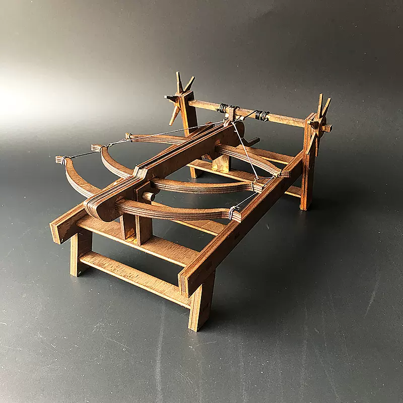 微模逗宋朝三弓床驽古战车益智拼装研学模型男孩玩具礼物手工作业