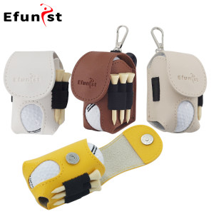 Golf ball bag new back waist dual ball bag with clip can rotate small ball bag PU material with ball nail
