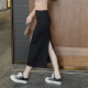 One-step skirt for women's hip skirt Spring and Autumn 2025 new rear slit skirt versatile high-waisted slim mid-length skirt
