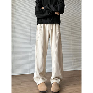 
Fat boys scimitar sweatpants 2026 spring new large size casual loose splicing sports American straight trousers for men