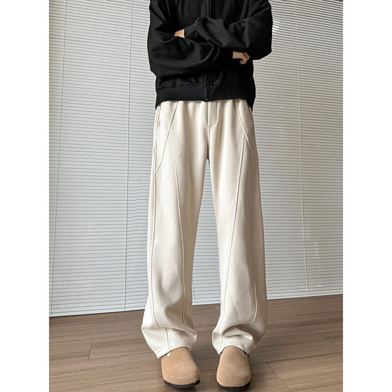 
Fat boys scimitar sweatpants 2026 spring new large size casual loose splicing sports American straight trousers for men