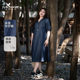 Beautiful Inn Blues Slow Walking Dress Summer Soft Denim Lapel Large Size Women's Loose Casual Retro Denim Skirt
