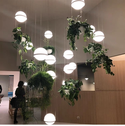 Clothing Store Atmosphere Pendant Light, Unique Window Bar Counter Light, Commercial Milk Tea Shop Light, Simple and Unique Green Plant Small Pendant Light