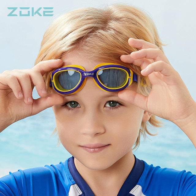 ZOKE Children's swimming goggles Boys and girls waterproof and anti-fog HD comfortable swimming glasses Swimming equipment