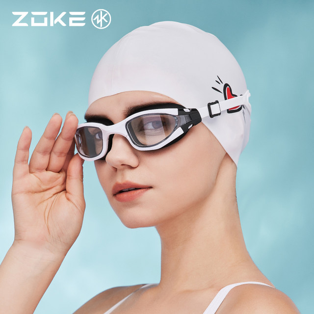 Zhouke swimming goggles women's high-definition waterproof and anti-fog professional zoke women's myopia glasses adult swimming cap swimsuit