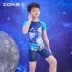 Zoke children's swimsuit one-piece flat corner sun protection swimming training Ultraman zoke quick-drying boys vacation swimsuit