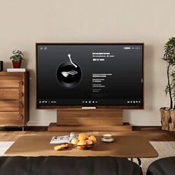 Aixi Movable Tv Stand Double-Sided Tv Cabinet Living Room Bedroom Partition Tv Cabinet with Wheels Mid-Century Style