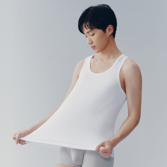 Three guns spring and summer new thin elastic cool feeling simple modal hidden strip breathable and sweaty men's vest
