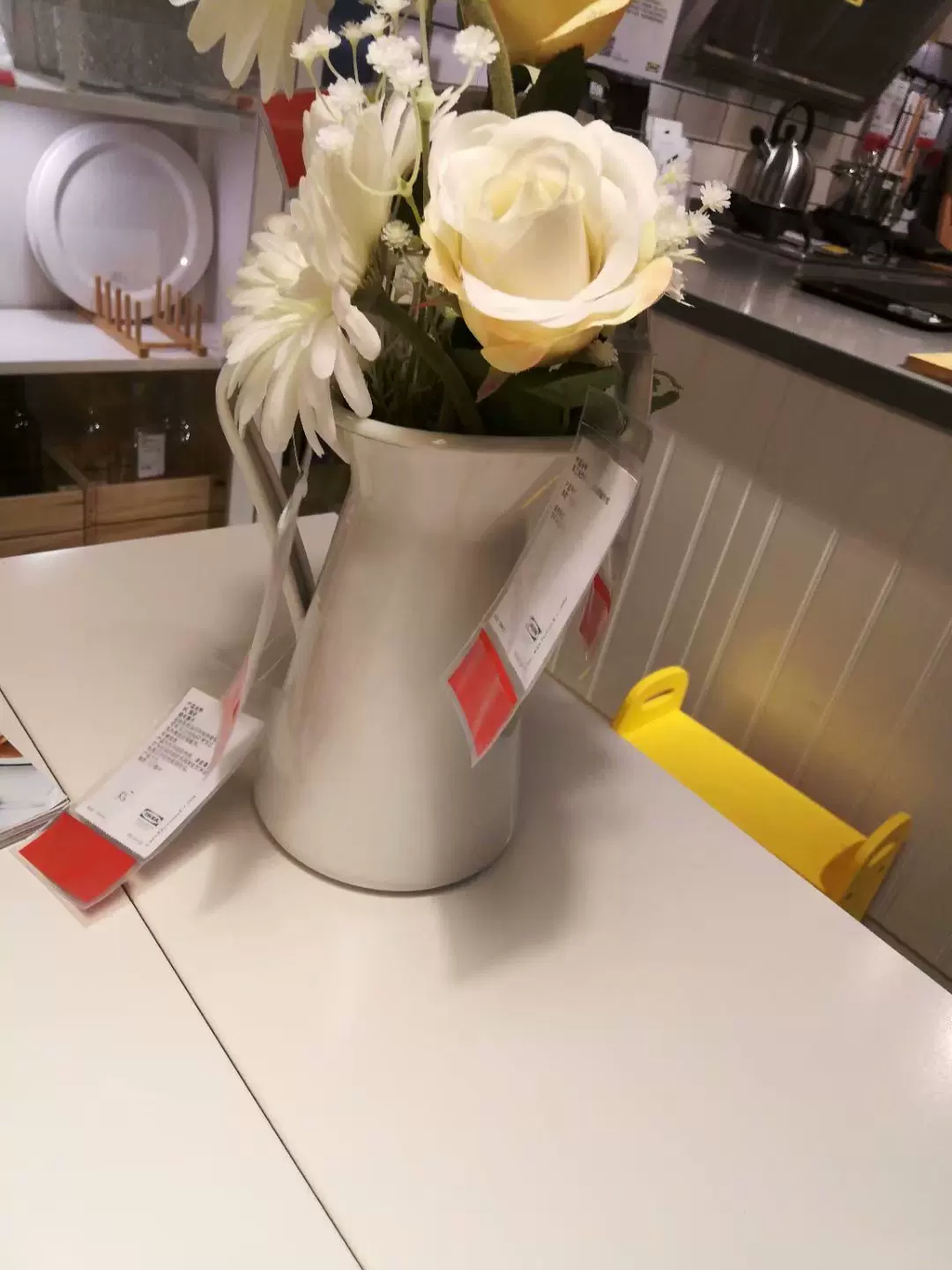 宜家国内代购索克拉花瓶摆件陶瓷瓶壶家居装饰搪瓷花瓶