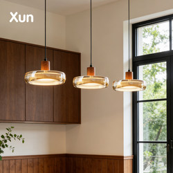 High-End Restaurant Lamp, Adjustable Pendant Lamp, Mid-Century Style Lighting, Light Luxury Dining Table Lamp, Three-Head French Cream Style Island Table Lamp