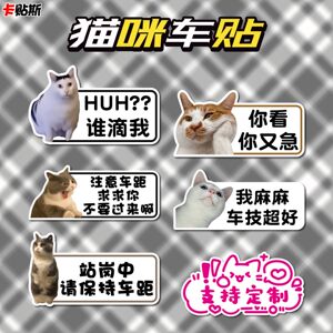 
huh Cat, look, you are in a hurry again. Car stickers magnetically attract the female driver’s pet. Funny emoticon package with text. Novice on the road at the rear of the car.