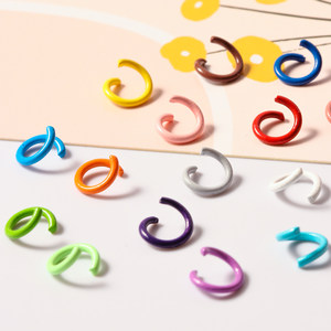 
Colorful paint open ring single ring iron ring link ring handmade DIY keychain hanging ring accessories material