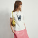 Spot cute age-reducing fun printed round neck short sleeve slim T-shirt top for women