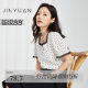Jinyuan short chiffon shirt for women 2022 summer new fashion polka dot lace square collar short sleeve top A222122