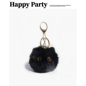 
Cute plush little black cat school bag backpack pendant doll car keychain doll accessories couple gift for women