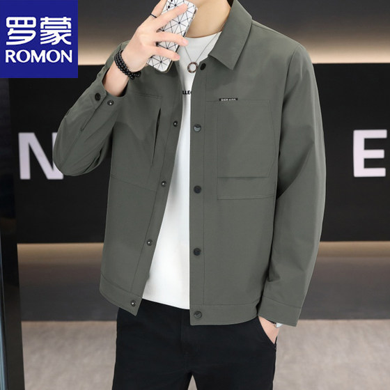 
Luo Meng spring and autumn new men's jacket simple outer casual jacket men's work jacket thin sportswear outer jacket