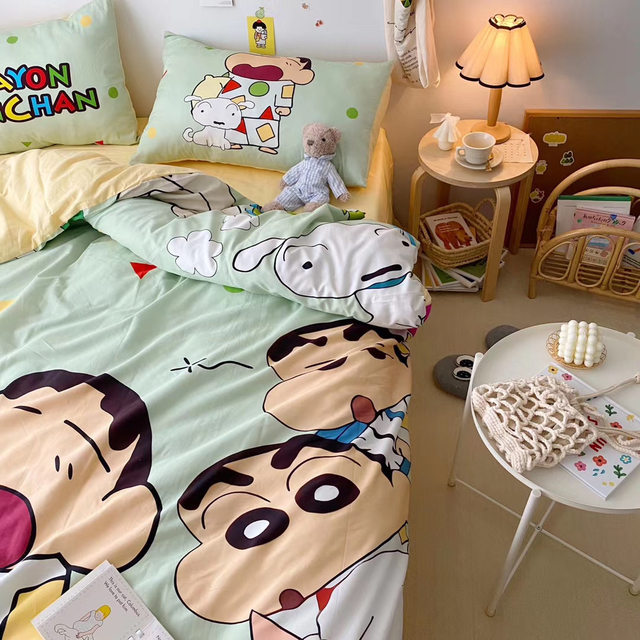 Crayon Shin-chan pure cotton bed sheet and quilt cover four-piece set  Japanese anime 1.5