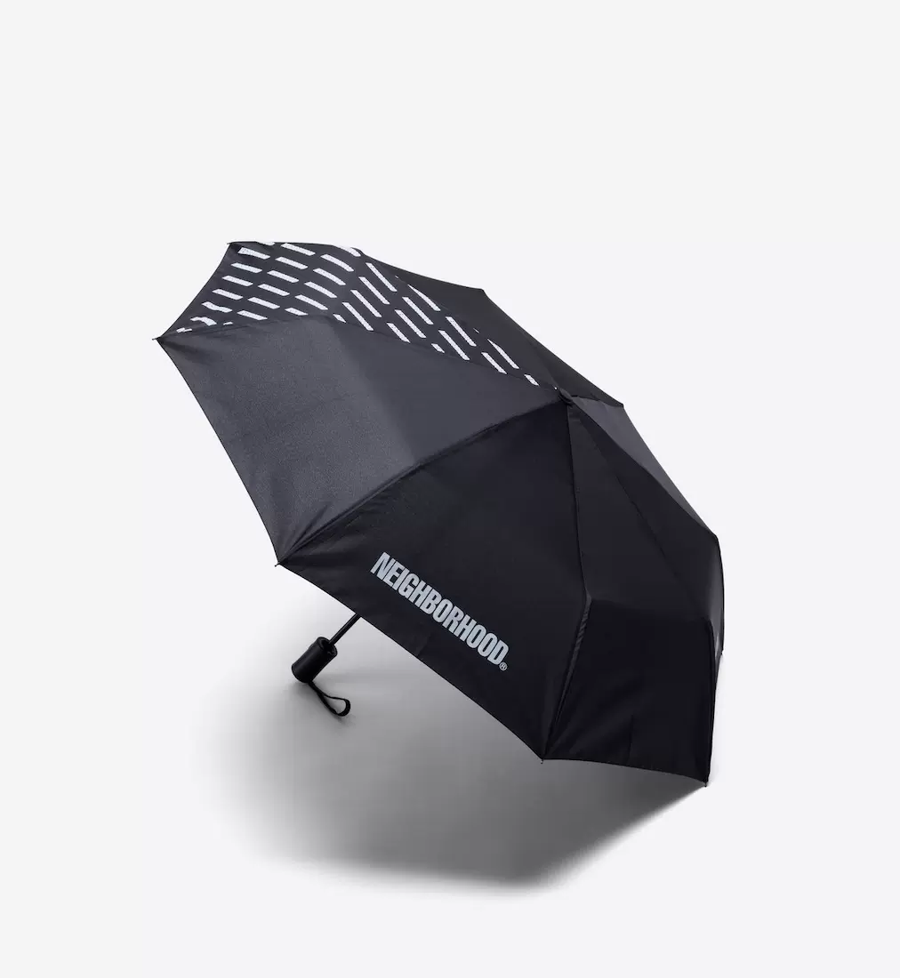 现货NEIGHBORHOOD CI E-UMBRELLA限量黑色自动按钮短柄折叠晴雨伞-Taobao