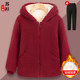 Grandma's winter coat, middle-aged and elderly women's thickened cotton coat, mother's lambswool clothes, mother's wife's hooded cotton-padded jacket