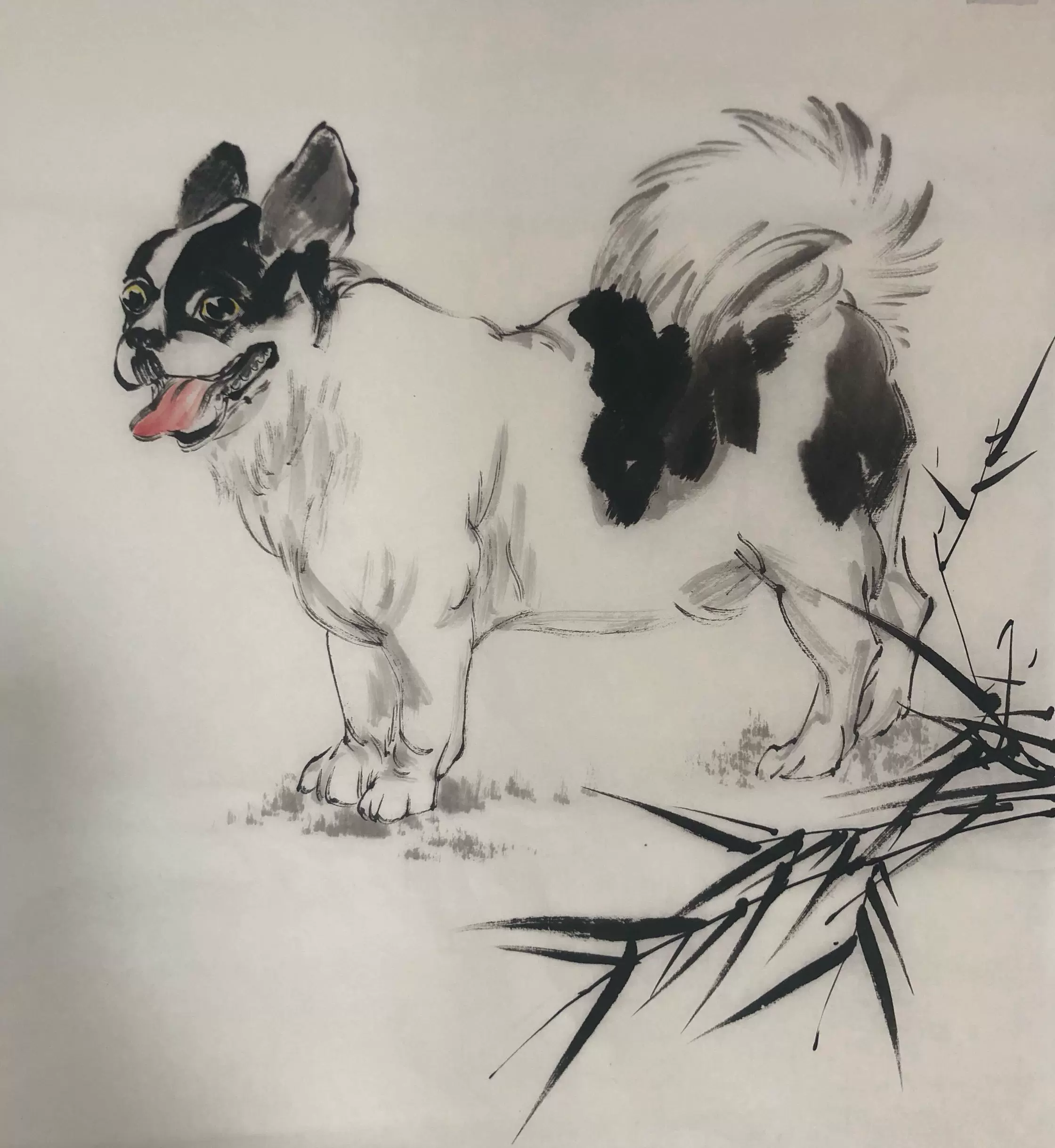 纯手绘国画精品水墨画写意12生肖文人画装饰画狗