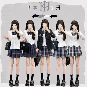 
jk shirt waist-hugging long sleeve spring and autumn Japanese college style suit for women with small shoulders slim white top