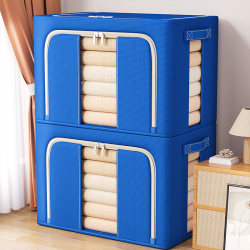 Oxford Cloth Storage Box for Home Use to Store Clothes and Quilts, Large-Capacity Fabric Double-Window Wardrobe Special Storage Box