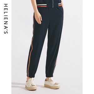 Hailan Silk French commute, casual high -waisted high -waisted black rest body pants autumn new slim pencil pants children
