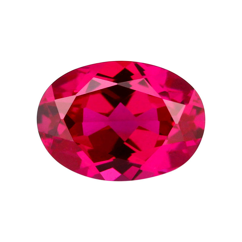 Egg-Shaped Ruby Color Cultured Ruby Loose Stone Ring Face Oval ...