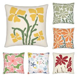 ins Feng Hua Pillowcase Original Floral Light Luxury High-End Cushion Cover for Living Room Sofa Large Size Cushion Cover Without Insert