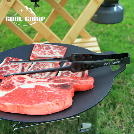 
Outdoor camping BBQ 304 stainless steel barbecue clip with sharp mouth food clip Snow Peak snow peak same style barbecue