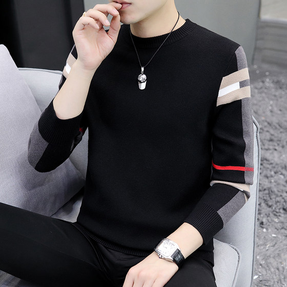
Round neck sweater men's 2025 autumn and winter new slim fit bottoming shirt men's casual long-sleeved sweater inner sweater