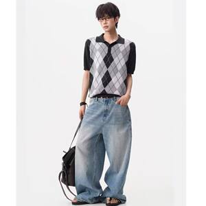 
Autumn and winter vest cashmere sweater middle-aged men's casual V-neck knitted rhombus sweater vest sleeveless waistcoat