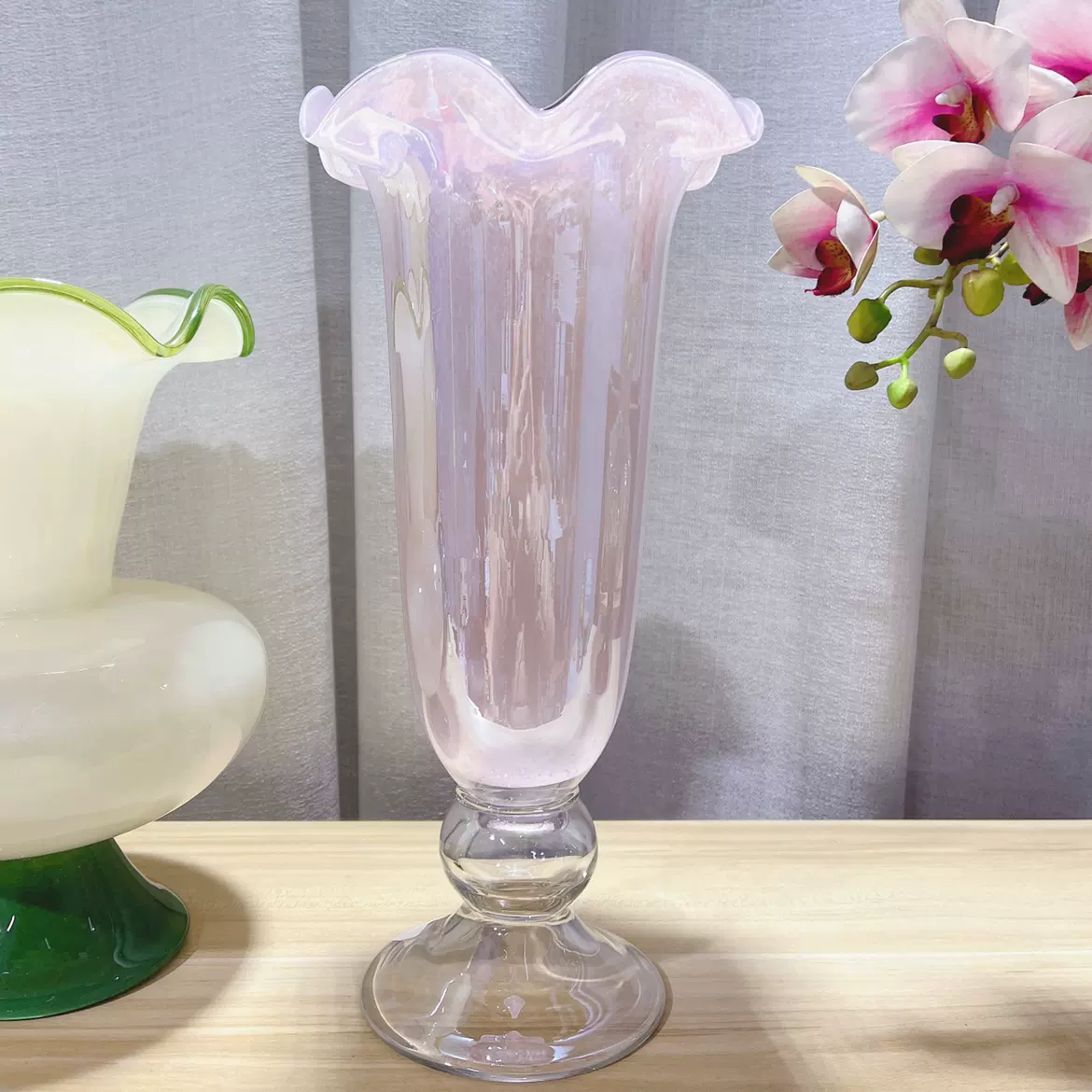 尤马马同款花瓶一帆风顺芬顿琉璃花瓶手工制作高端中古花器花插-Taobao 