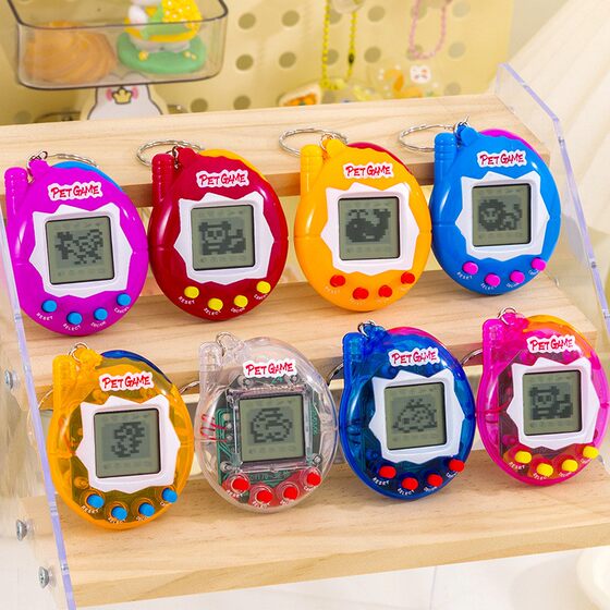 Mini children's electronic virtual pet game console feeding handheld mini development keychain electronic toy