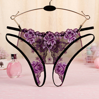 Sexy Embroidered Thong Underwear For Couples