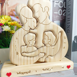Wooden Carving Ornaments, Mongolian Ornaments, Names, Home Decoration, Mother's Day Gifts, Wooden Puzzles, Chinese Valentine's Day Gifts, Bear Hug