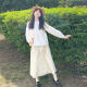 Beige Gongguo Skirt Japanese Literature and Art Fresh Pocket High -waist A -line Skirt is thin and covered with small skirts