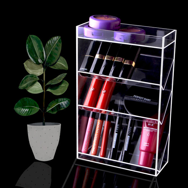 Acrylic cosmetics storage shelf lipstick lip gloss lip glaze masculatory makeup desktop sorting storage box
