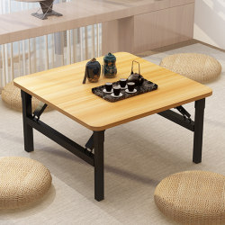 Folding household kang table steel frame table bay window folding table