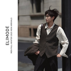 
ELI [tailor] Old Qian style wool blend casual slim-free suit vest vest men's formal wear horse clip