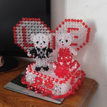 Couple Bear Home Ornament Material Festive Wedding Gift Wedding Bear
