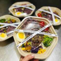 Disposable Hexagonal Bowl Light Meal Takeaway Box Salad Bowl Bento Box Takeout Pasta Box Low-Calorie Meal Box Lunch Box