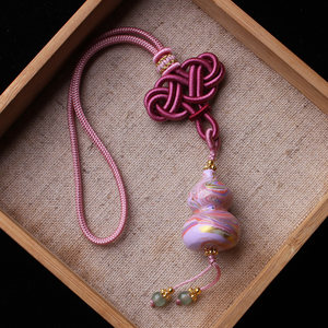 ZGJ02大漆葫芦手工编织平安结包包挂件古风汉服配饰配件扇子装饰