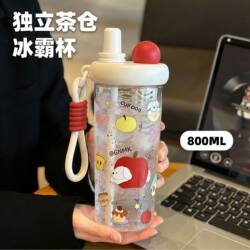 Summer High-Capacity Tea Brewing Water Cup for Girls with Good Looks, Portable Outdoor Student Water Cup with Straw, 2026 New Model