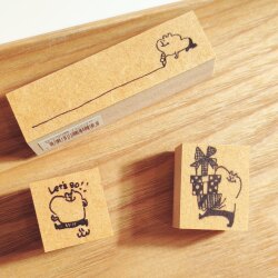 Japanese Spica Garden Cute Muu Wooden Stamp, Decorative Material for Planner and Diary, Gift