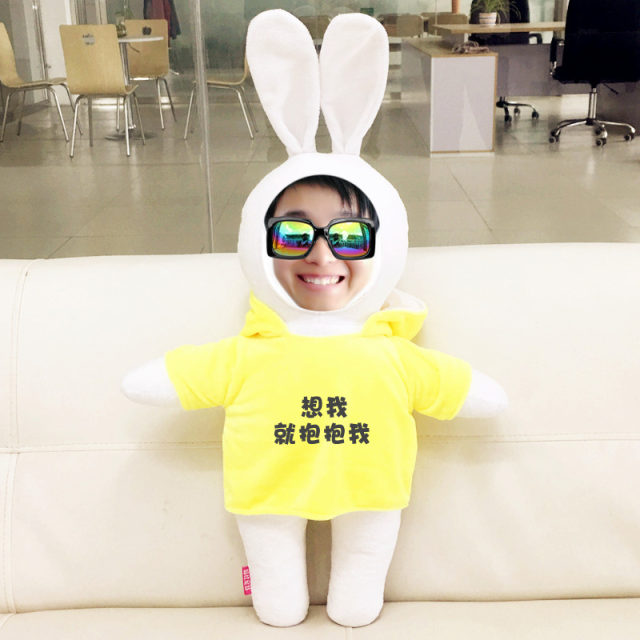 Customized Doll Rabbit Plush Toy Doll Real Rabbit Photo Doll 214 Valentine's Day Gift for Girls